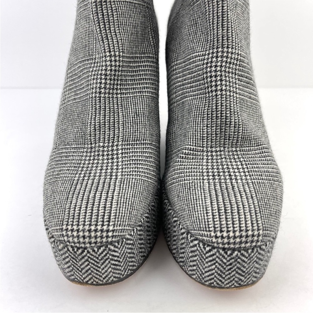CLERGERIE Belent Wedge Boot Glen Plaid Black White ❤️ houndstooth - Picture 6 of 12